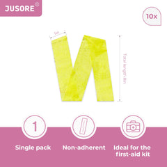 JUSORE primer plano de la gasa impregnada mostrando textura suave y adaptabilidad