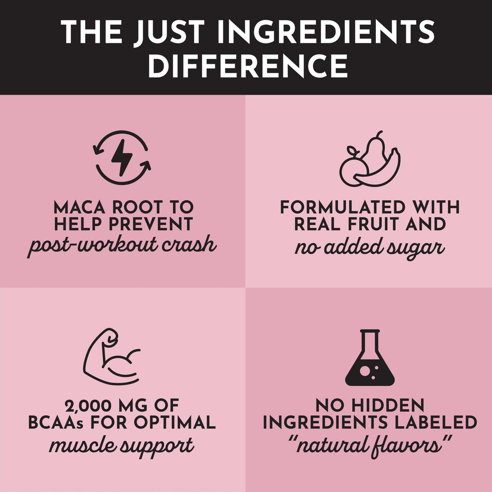 JUST INGREDIENTS etiqueta nutricional en primer plano mostrando 150 mg cafeína