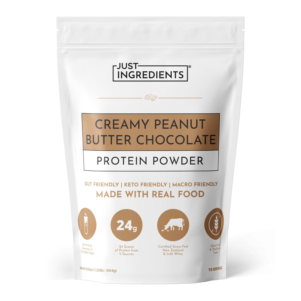 JUST INGREDIENTS envase frontal mostrando etiqueta clara y beneficios visibles