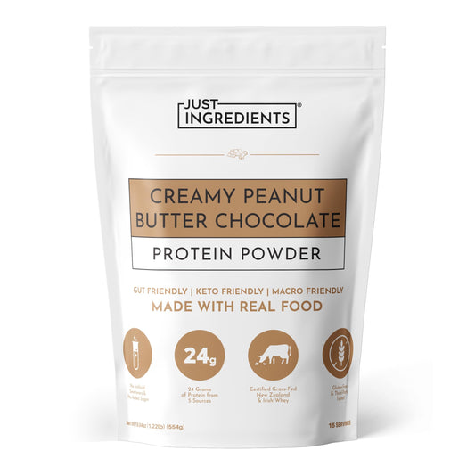 JUST INGREDIENTS envase frontal mostrando etiqueta clara y beneficios visibles