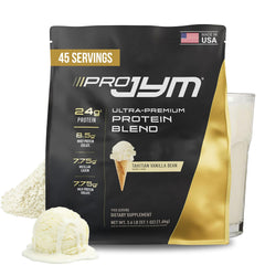 JYM Supplement Science envase frontal Pro JYM Tahitian Vanilla mostrando etiqueta clara y beneficios