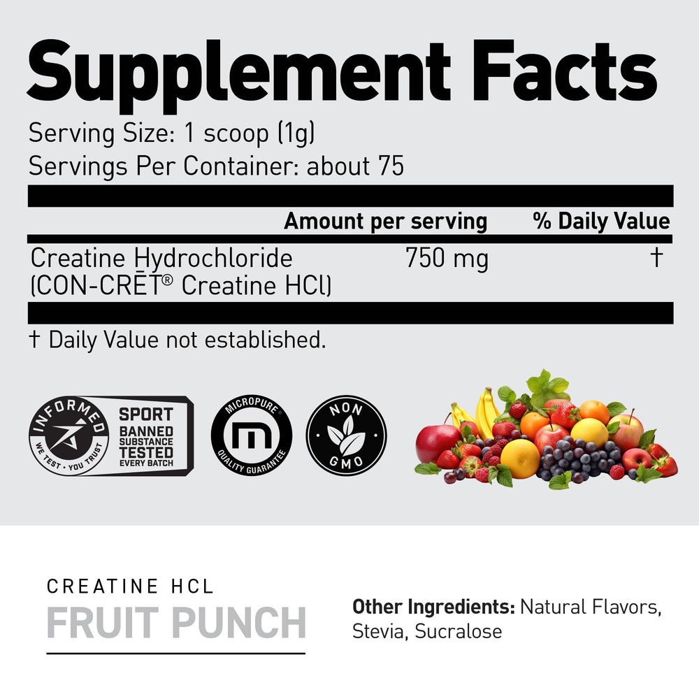 Bote Fruta Punch de Kaged Creatine HCl listo para mezclar.