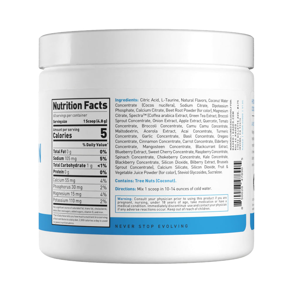 Kaged Daily Hydration con mezcla antioxidante Spectra para apoyar defensas naturales.