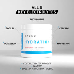 Kaged Hydration Drink Mix con cuchara medidora para porciones precisas