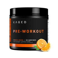 Kaged envase frontal Orange Crush mostrando etiqueta clara y beneficios