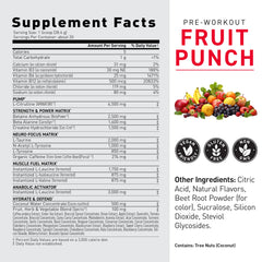 Kaged Pre-entrenamiento, panel de ingredientes con creatina hcl y beta-alanina para entrenamiento.