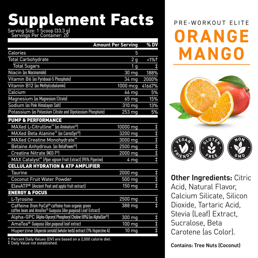 Kaged Pre-Workout Elite Orange Mango measuring spoon for exact dose