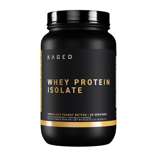 Kaged Whey Isolate frente del envase, proteína de alta pureza para entrenamientos intensos