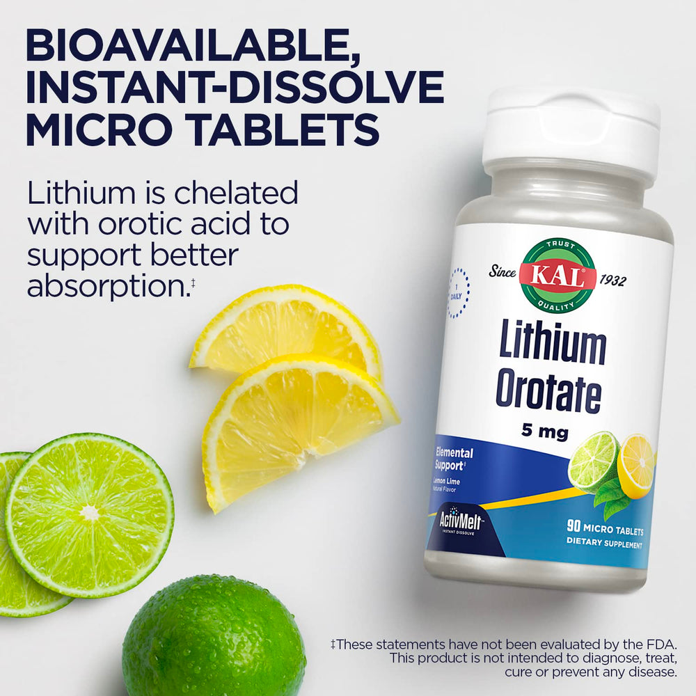 KAL microtabletas junto a rodaja de limón-lima destacando sabor natural