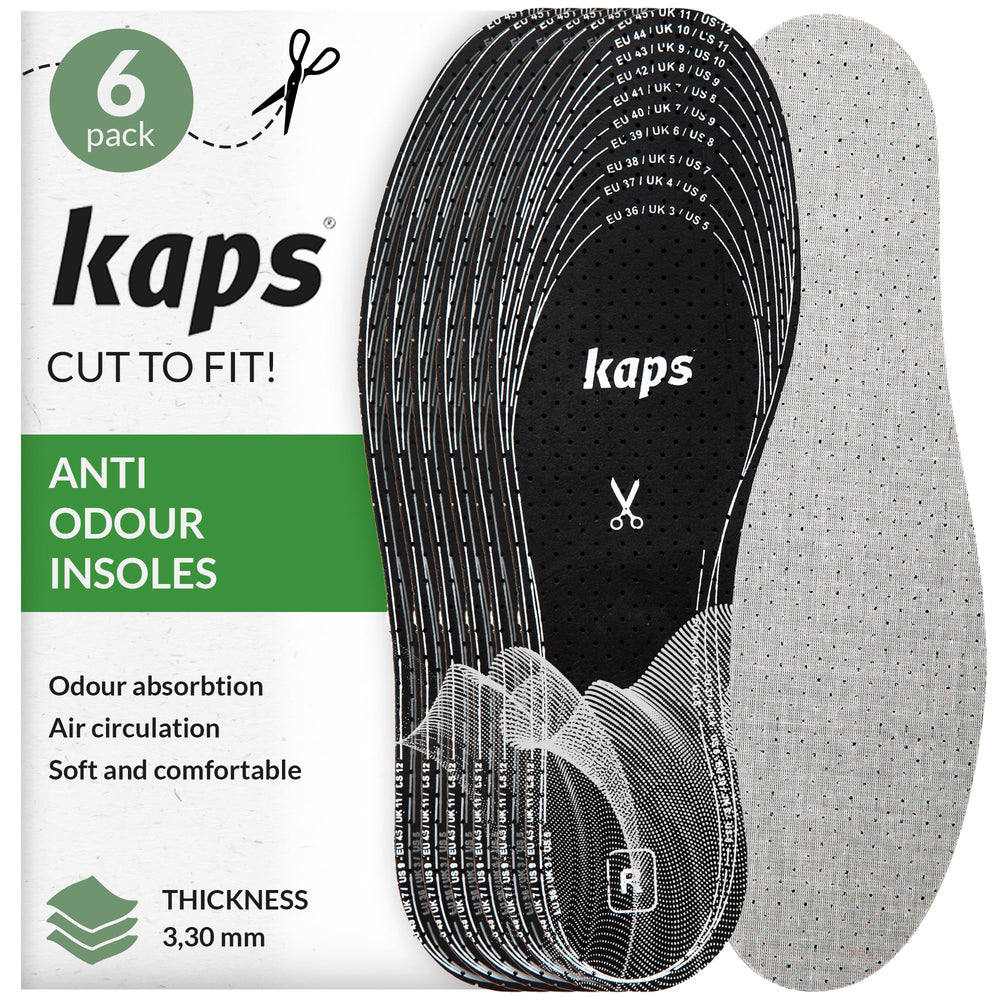 Kaps frontal del pack seis pares mostrando el empaque y beneficio antiólor
