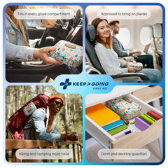 KEEP>GOING botiquín en tablero de coche, seguridad y accesibilidad