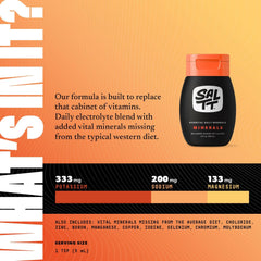 Keto Chow SALTT Minerals being poured into a glass for hydration.