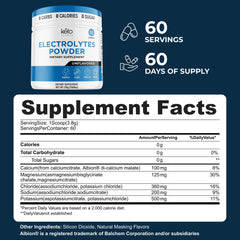 Keto Vitals polvo textura cercana que sugiere disolución rápida