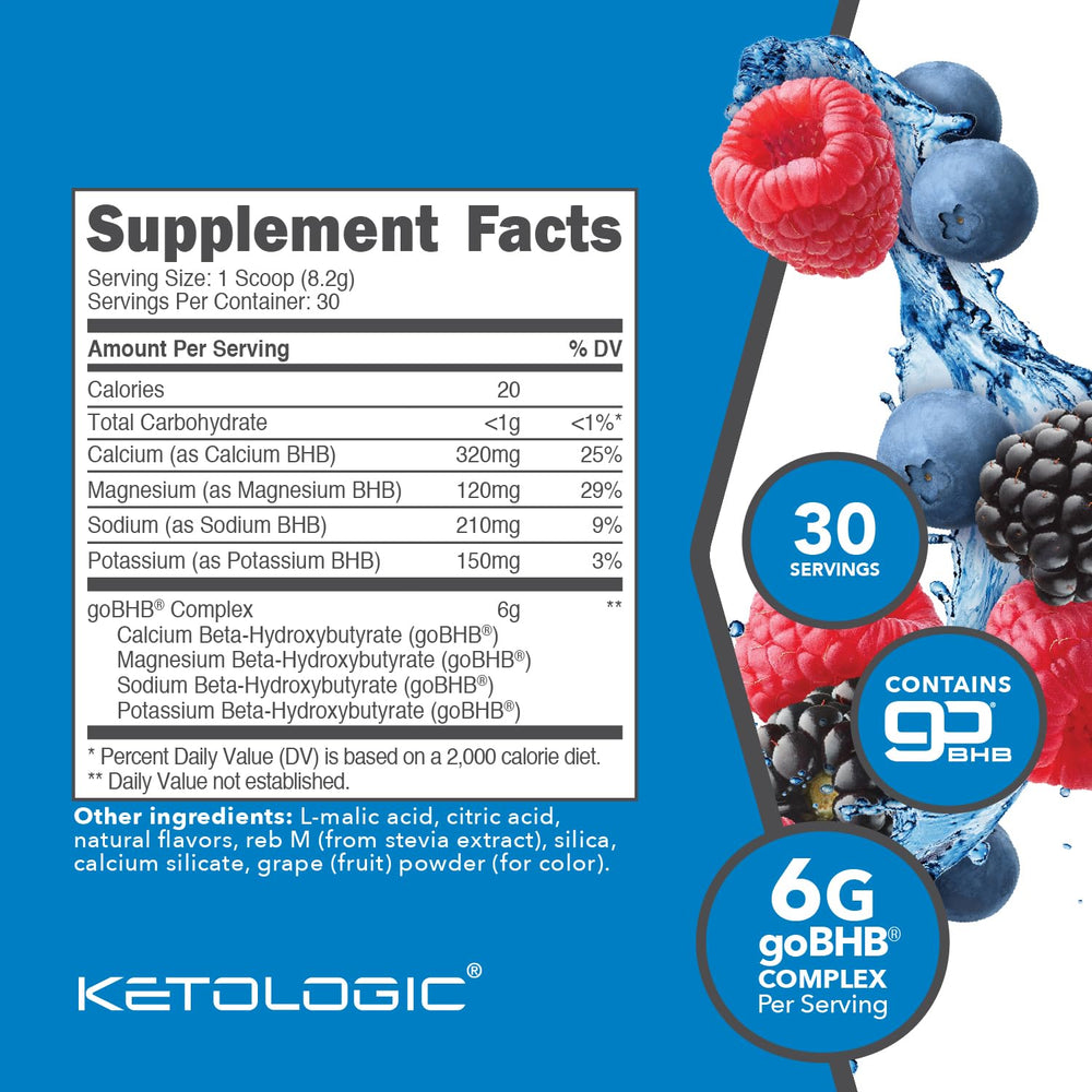 Ketologic polvo textura en detalle, mezcla fina que facilita disolución rápida