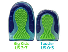 KidSole comparación de tamaño junto a una regla para elegir la talla correcta