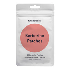 Kind Patches empaque frontal mostrando 30 parches y ventajas veganas