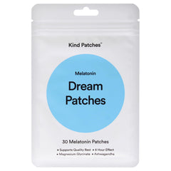 Kind Patches empaque frontal mostrando 30 parches y beneficios de sueño
