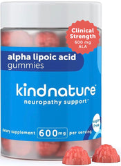 kindnature alfa-lipoico gomitas 600 mg, frente del envase, apoyo antioxidante diario