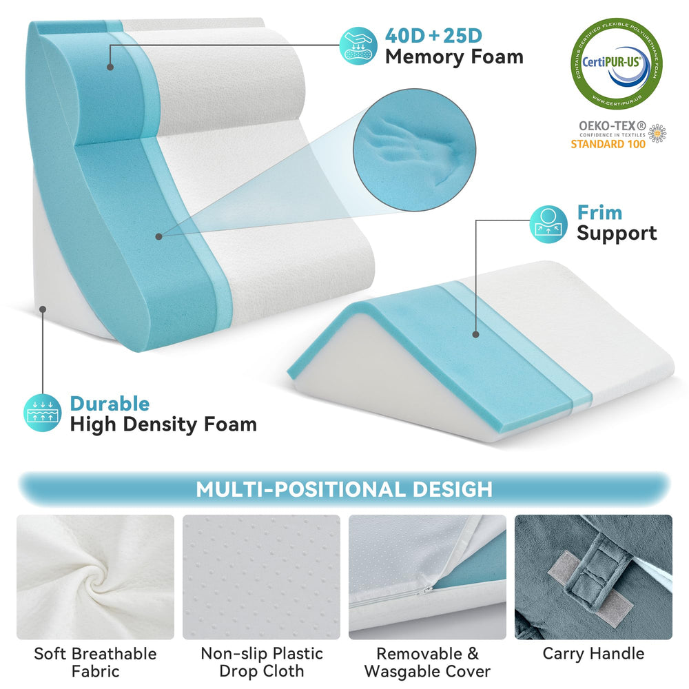 Kingfun primer plano de la textura de espuma viscoelástica que ofrece soporte adaptable
