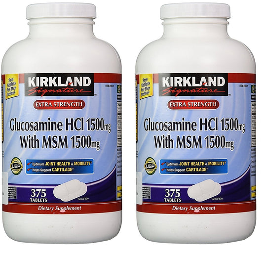 KIRKLAND Glucosamina con MSM, botella de tabletas para movilidad diaria