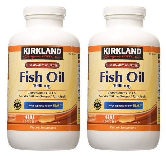 Kirkland Signature hgar, pack de 2 cápsulas, omega-3 para la salud diaria.
