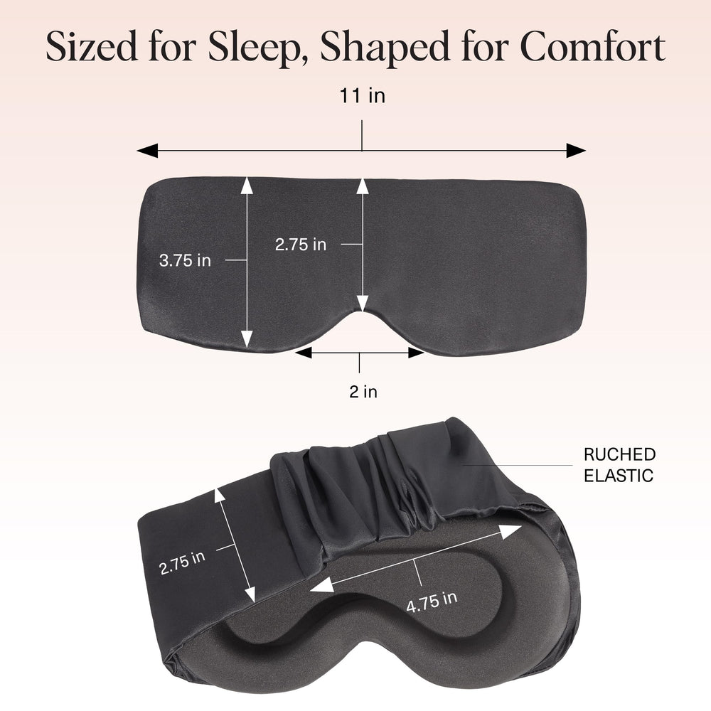 Kitsch antifaz en uso sobre almohada para sueño profundo