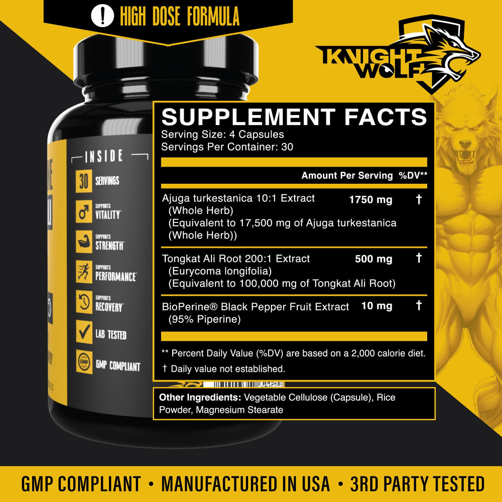 KNIGHT WOLF SUPPS primer plano de cápsulas que resalta pureza y textura