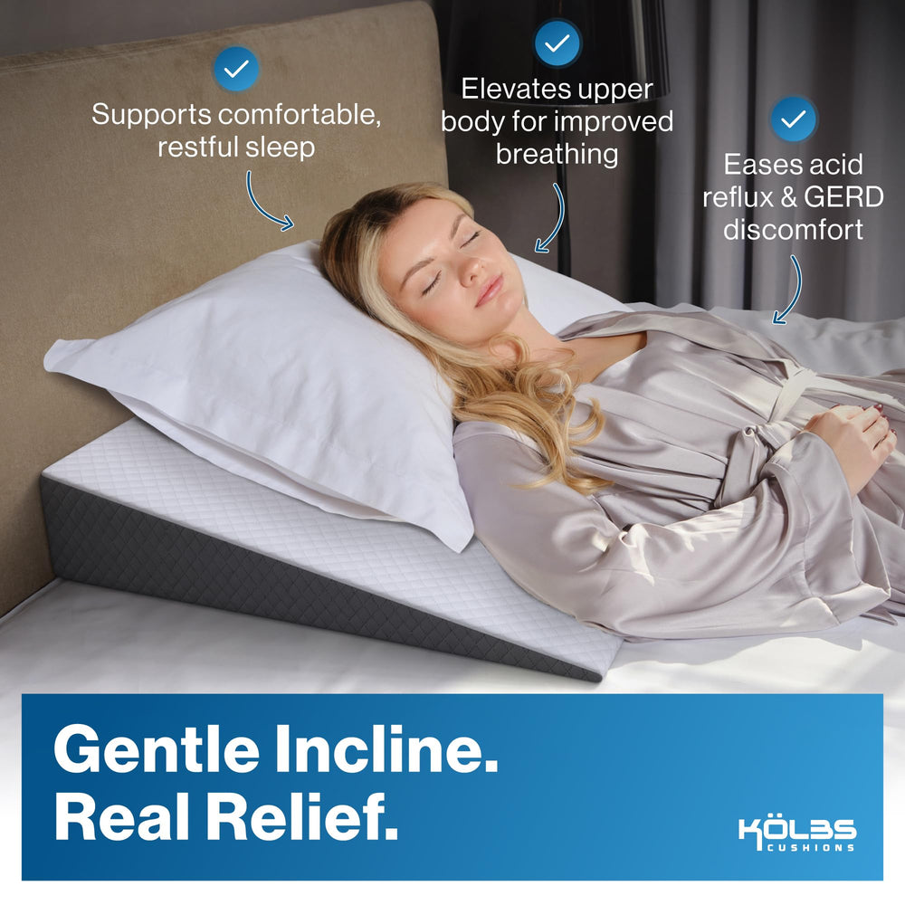 Kölbs cuña en cama uso nocturno elevando cabeza y torso con estabilidad