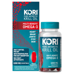 Kori Krill etiqueta con información de EPA DHA y fosfolípidos clara