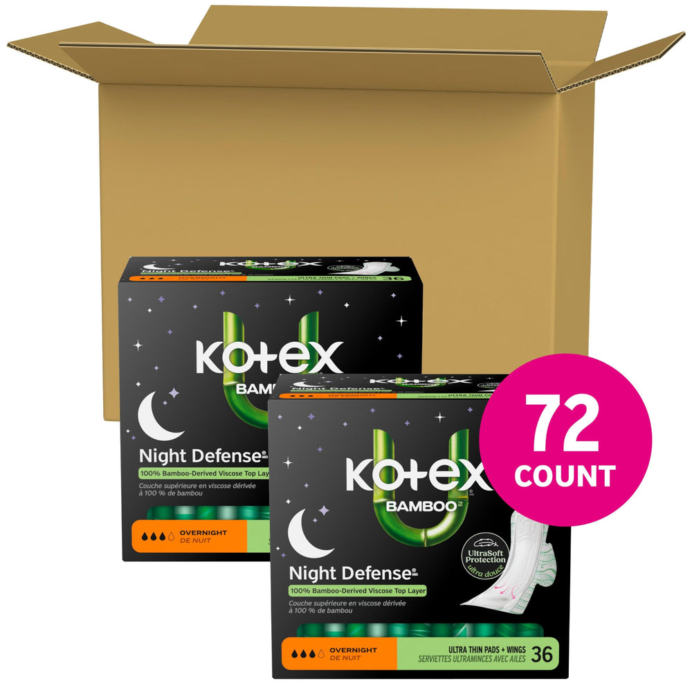 Kotex detalle de la capa superior de bambú suave y transpirable para confort