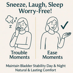 Frasco KOVGOCY Lovy Urocontrol junto a desayuno para ilustrar toma matutina sencilla