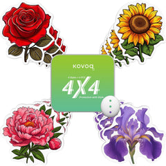 KOVOQ frontal del paquete floral mostrando variedad y protección