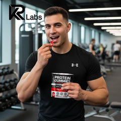 KR Labs etiqueta nutricional enfocada en 10 g proteína por porción