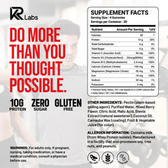 KR Labs cuatro gomitas en mano para mostrar la porción práctica