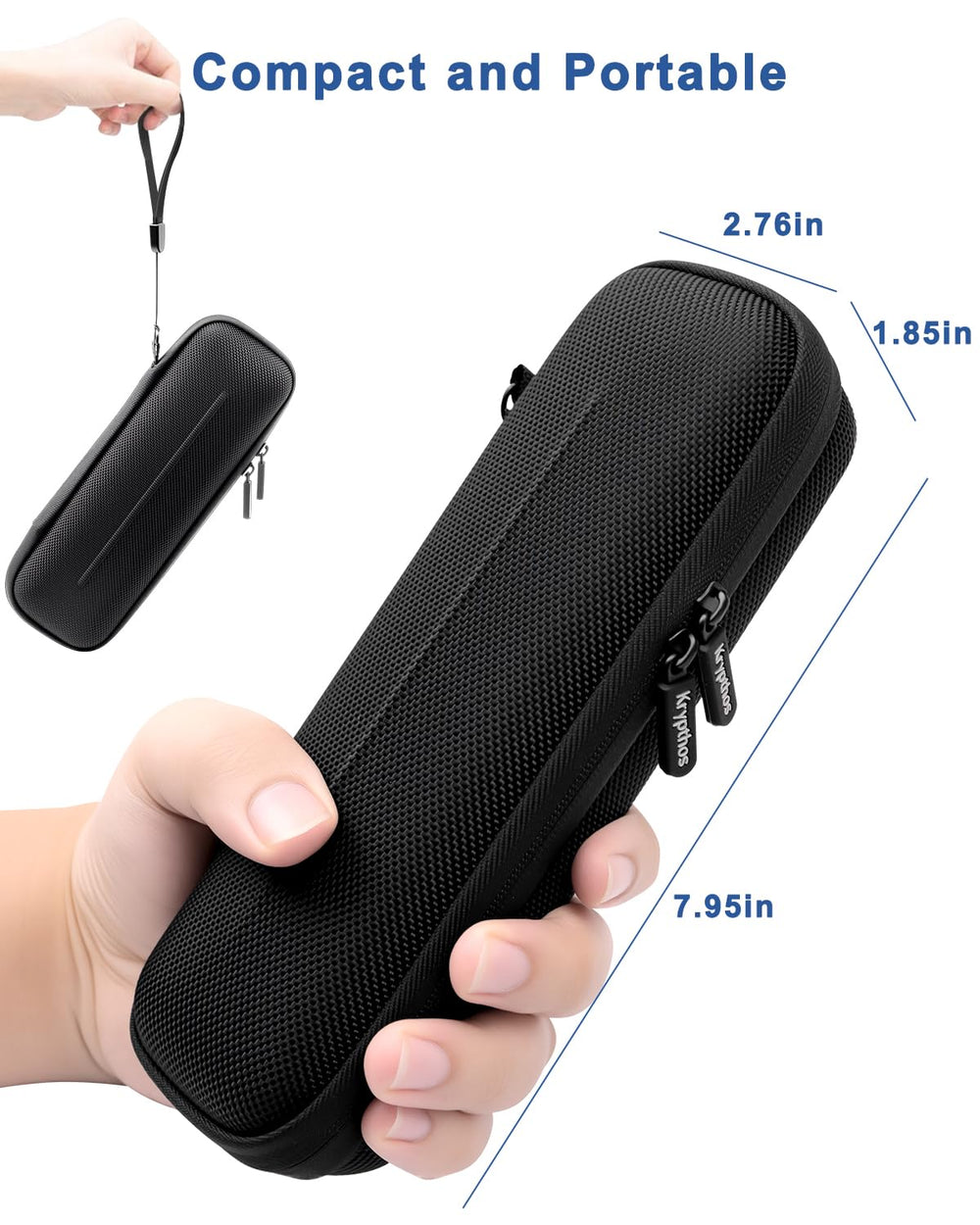 Krypthos estuche dentro de una mochila mostrando compatibilidad y discreción