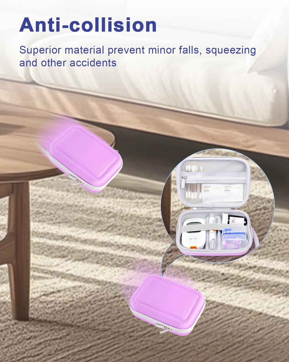 Krypthos estuche dentro de un bolso muestra portabilidad diaria práctica
