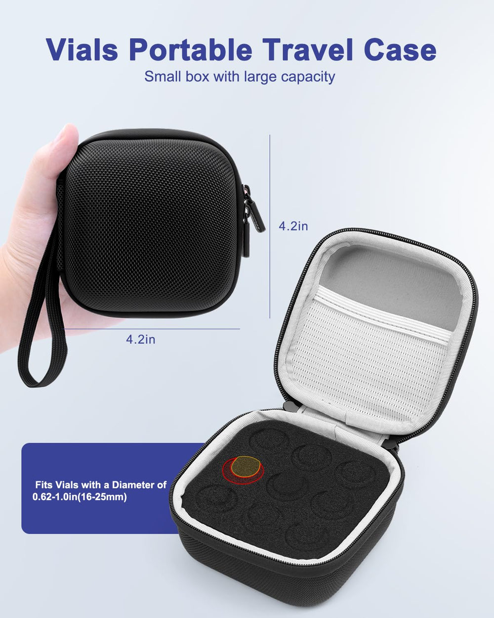 Krypthos viales colocados en frigorífico para ahorro de espacio