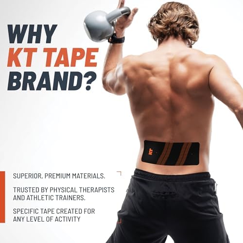 KT Tape pro wide comparación con mano, tamaño y cobertura clara