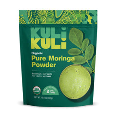 Kuli Kuli envase frontal mostrando presentación y color verde