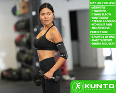 Kunto Fitness comparación de talla sobre mano para elegir ajuste correcto