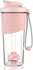kuoleopa botella frontal rosa mostrando diseño ergonómico y transporte fácil