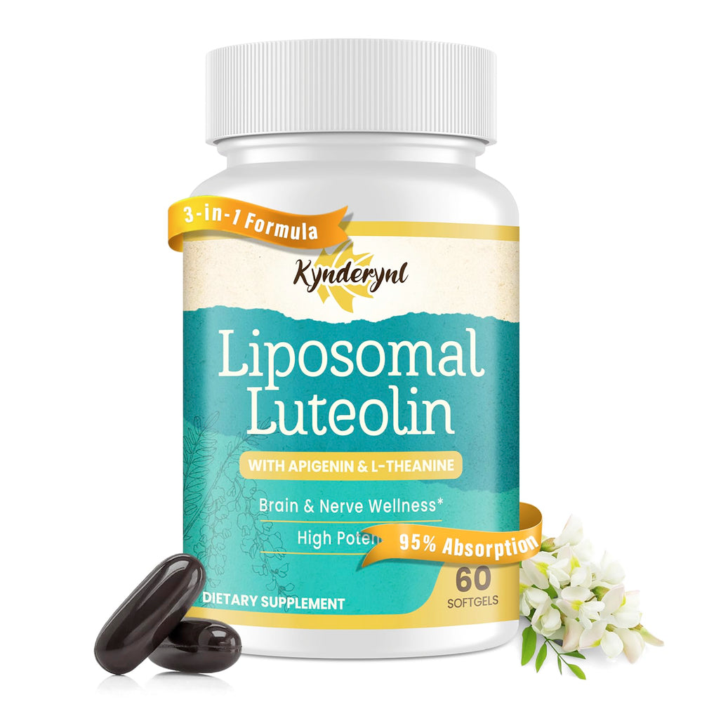 Kynderynl Liposomal Luteolin 200mg: botella para uso diario y claridad mental.