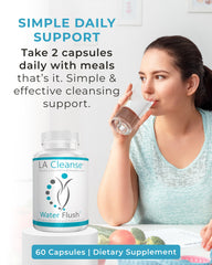 LA Cleanse comparación de tamaño con moneda para referencia de dosis