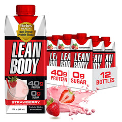 Labrada botella frontal fresa mostrando diseño reciclable y alto contenido proteico