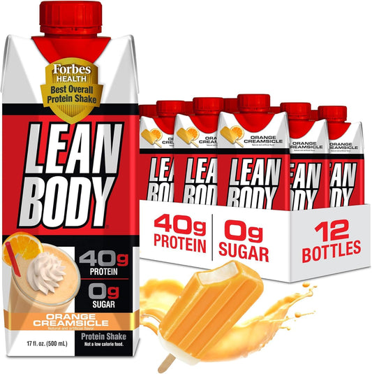 Labrada envase frontal del Lean Body Orange Creamsicle mostrando etiqueta y beneficios