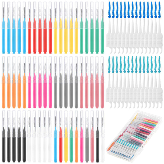 lanjue vista frontal del paquete con 255 piezas para limpieza interdental, variedad beneficiosa