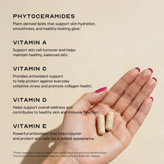 Toma de cápsula ilustrada para uso diario y piel seca