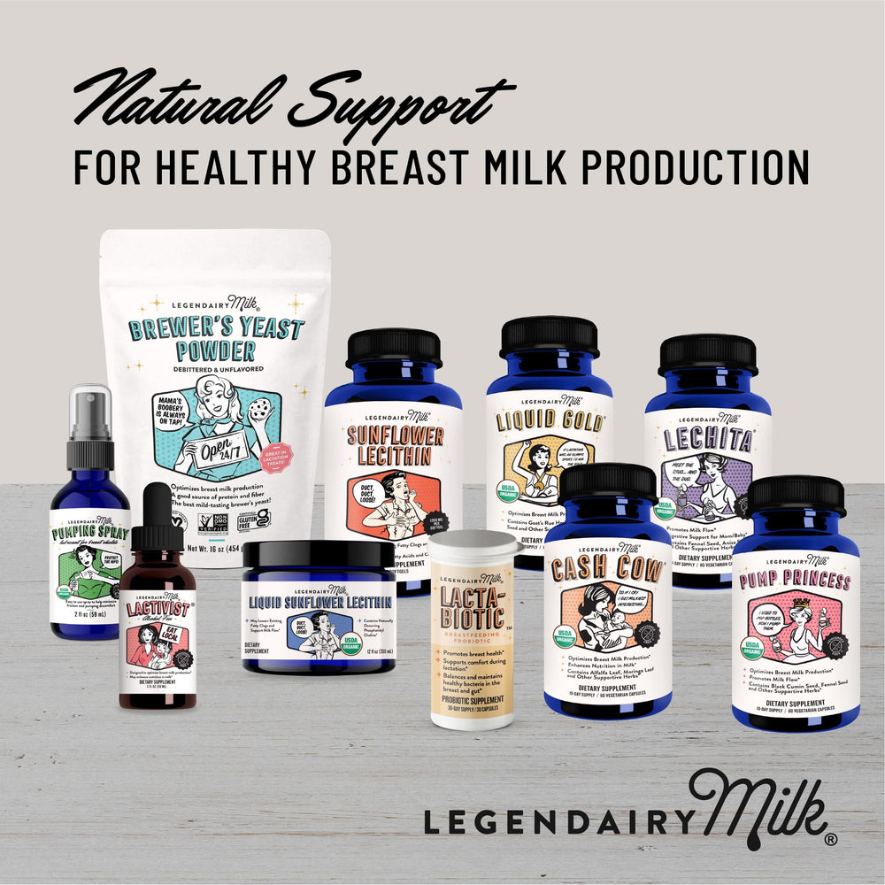 Madre sonriente con bebé representando bienestar y apoyo a la lactancia con Legendairy Milk