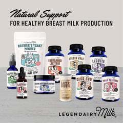 Madre sonriente con bebé representando bienestar y apoyo a la lactancia con Legendairy Milk