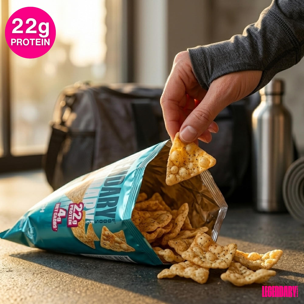 Legendary Foods bolsa dentro de lonchera, snack saludable para oficina
